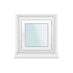Пластиковое окно 500x500 Salamander 73, поворотно-откидное, 1-камерный теплосберегающий стеклопакет, правое, белый